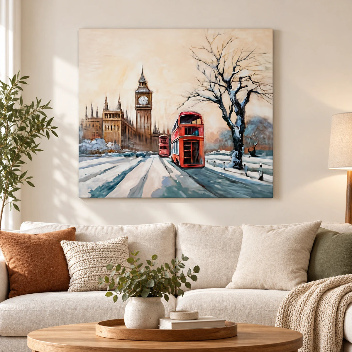 Karlı Londra Manzaralı Tablo