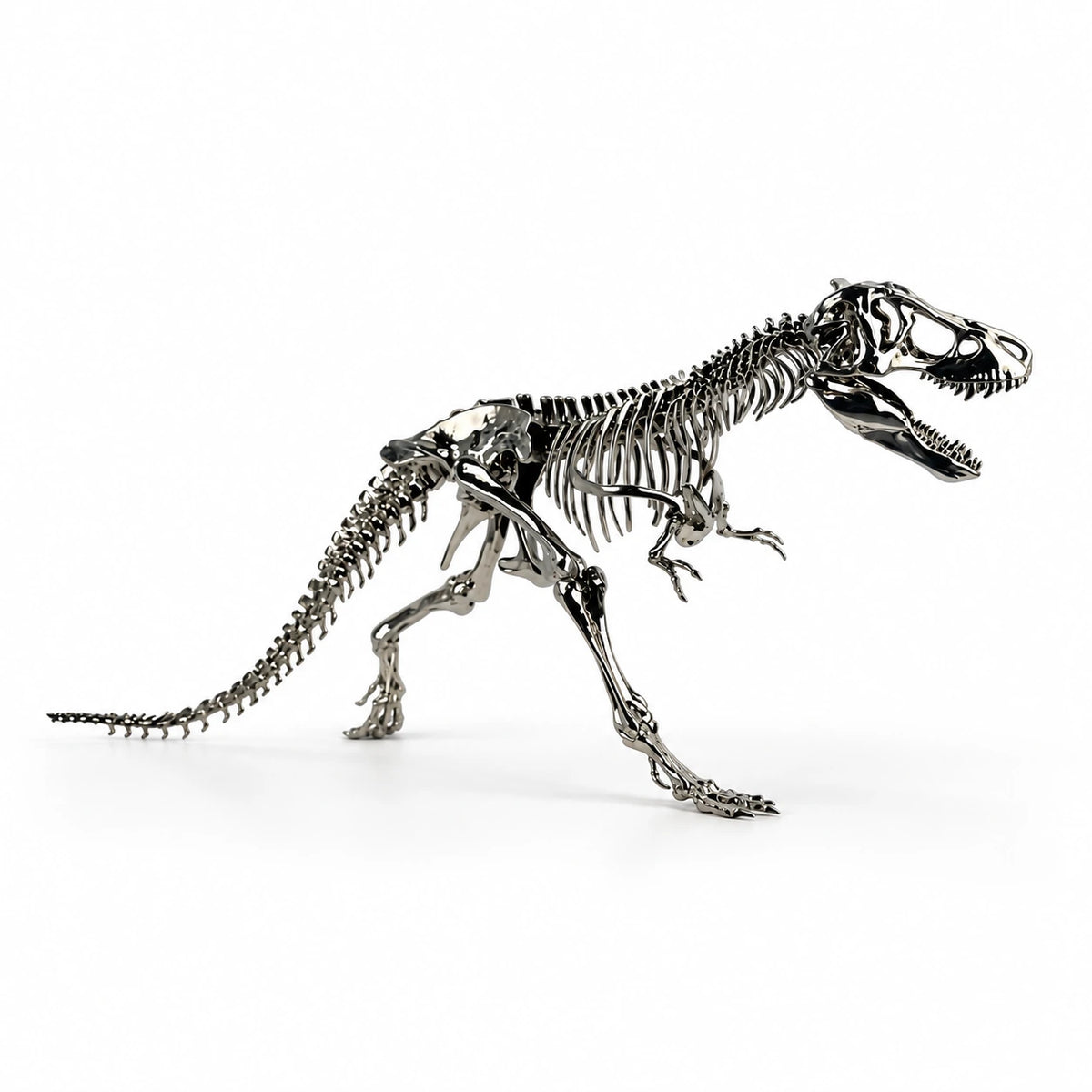 Füme Siyah Dinozor İskeleti Heykeli