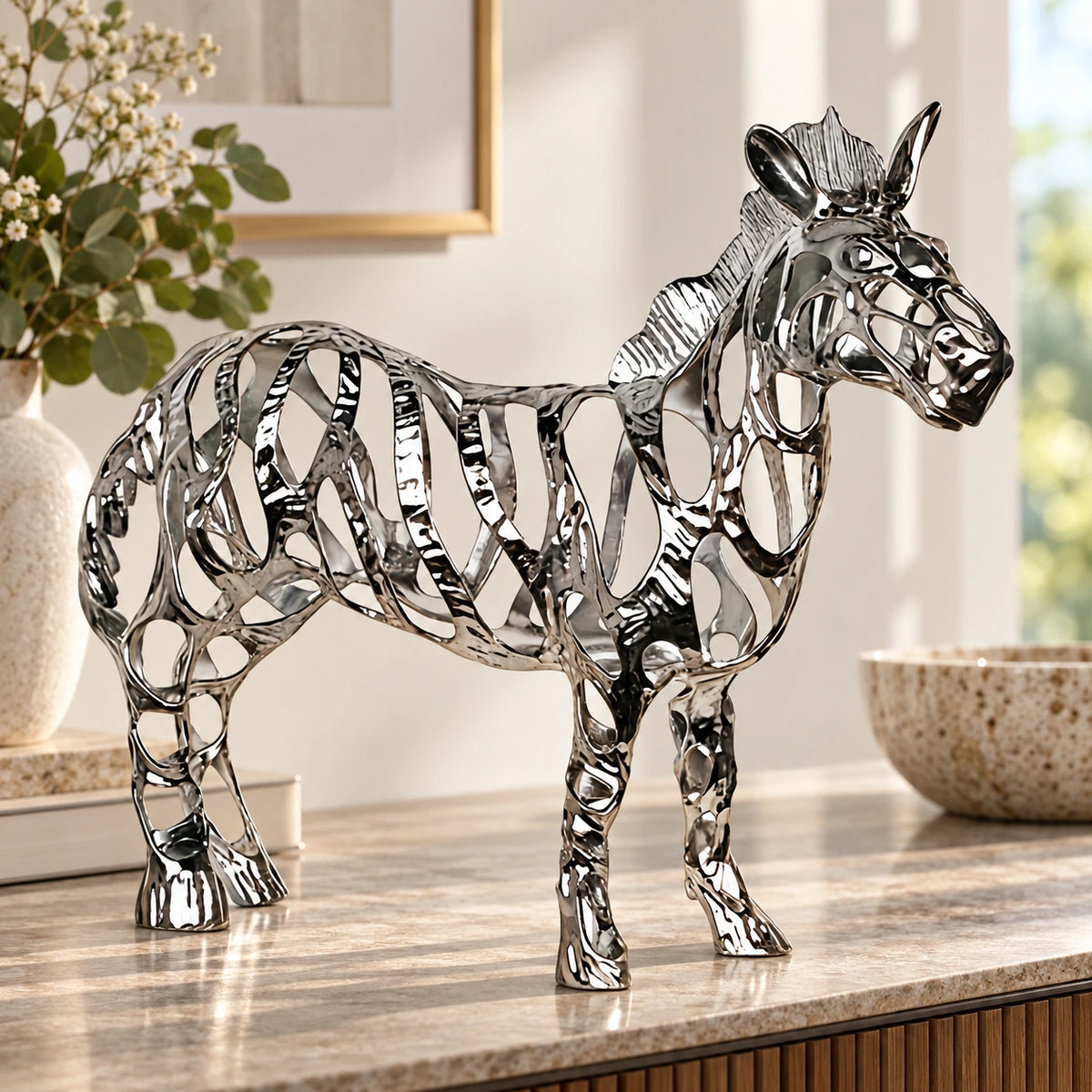 Kafes Formlu Zebra Heykeli