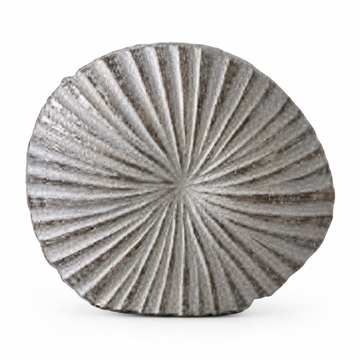 Işınsal Yivli Yuvarlak Beyaz Polyresin Vazo – YZ02634W-4SI
