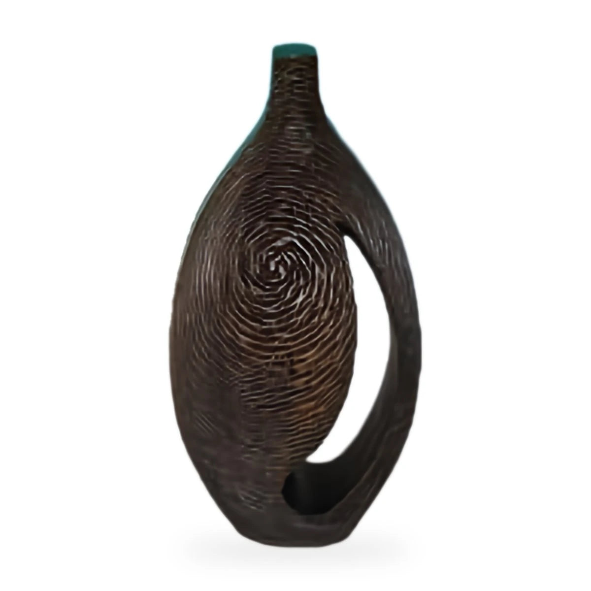 Spiral Desenli Oyuklu Geniş Polyresin Vazo