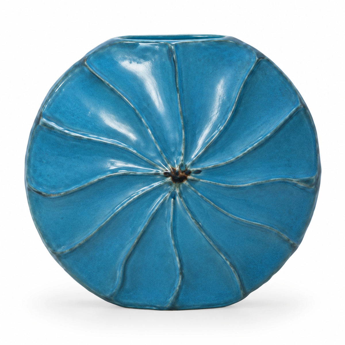 Turkuaz Yuvarlak Polyresin Vazo – YZ04161BU-2