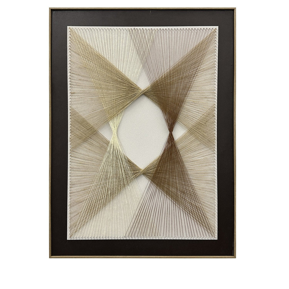 Çerçeveli 3D Geometrik Altın Çizgili Tablo
