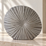 Işınsal Yivli Yuvarlak Beyaz Polyresin Vazo – YZ02634W-3SI
