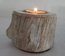 Kütük Görünümlü Alçak Tealight Mumluk